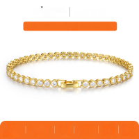 wholesale Rose Gold S925 Full Circle Moissanite Bracelet for Women,,-3mm Moissanite (with certificate)  19.5cm