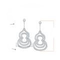wholesale S925 Sterling Silver New Popular Chinese Style Gourd Earrings Moissanite Long Pave Diamond Advanced Earrings-0-4