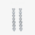 wholesale S925 Metal New Style 1ct Heart 55*55 White High Carbon Diamond Stud Earrings Simple and Versatile-0-0