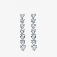 wholesale S925 Metal New Style 1ct Heart 55*55 White High Carbon Diamond Stud Earrings Simple and Versatile-White【E2416】 Main stone 5.5*5.5