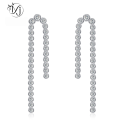 wholesale 925 Silver Mu Jing Jewelry New European and American Ins Style Tassel Micro-Pave Earrings Full Diamond Stud Earrings for Women Cross-Border Wish-0-0