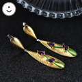 wholesale S925 Silver Italian Artisan Vintage-Style Designer Earrings with Natural Amethyst Gemstone Ear Studs-0-1