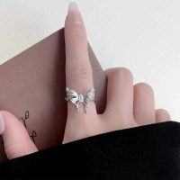 wholesale 925 Sterling Silver, Ins Butterfly Open Ring for Women, New Style High-end Minimalist Fashion Korean Style Bestseller Pinky Ring-ins cool style butterfly ring/approximately 2.01g&gt;JZ016035
