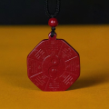 wholesale Metal material first, pure natural cinnabar genuine purple gold sand Tai Chi cinnabar Bagua pendant for men and women, birth year peace does not fade necklace-0-1