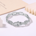 wholesale S925 silver European and American cross-border moissanite fashion bracelet hip-hop Cuban chain trendy personality stylish gold-plated bangle-0-5