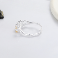 wholesale S925 sterling silver pastoral minimalist simple plum blossom open ring luxury trendy personality ring-0-3