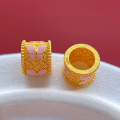 wholesale Metal: S925 ancient method silver gold-plated pure silver jewelry components, such as Ruyi, lotus, butterfly, small flower running rings, spacer beads, spacers, barrel beads for DIY-0-9