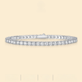 wholesale Metal: S925 Silver Plated Gold Moissanite Tennis Bracelet for Women, New Style Unisex Bracelet, Cross-Border Best Seller, Ready to Ship-0-0