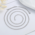 wholesale S925 Sterling Silver Pearl Necklace Unisex O-Link Chain Plain Silver Series Basic Collarbone Chain Single Necklace Layering Chain-0-2