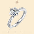 wholesale 925 Silver Korean Style Elegant and Fashionable High-End Ring for Women, Small Niche Moissanite Adjustable Live Opening Ring-0-0
