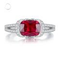 wholesale 925 Silver Women's Luxury Micro-Paved 7*9 Oval Ruby Ring for Cross-Border Dropshipping, Mu Jing Jewelry New Release-0-0
