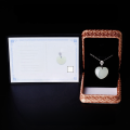 wholesale 925 Sterling Silver Inlaid Heart-Shaped White Jade Pendant with Certificate, Minimalist Ancient Style Necklace for Women-0-3