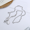 wholesale S925 Sterling Silver Retro Vintage 3D Layered Heart Striped Letter H Pendant with Lucky OT Clasp Necklace-0-1