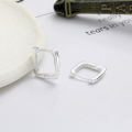 wholesale S925 Sterling Silver Square Irregular Ear Clasps, Fashionable Commute, Minimalist and Versatile Style, Niche Design Sense Ear Clasps-0-1
