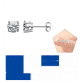 wholesale S925 Sterling Silver Classic Four-Prong Stud Earrings with Moissanite (01/03/05/1/2/3 Carat) for Men and Women-0-12
