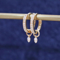 wholesale S925 Sterling Silver Red Elk All-Over Minimalist Ins Stud Earrings Convertible Stackable Daily Wear Delicate Earrings-BE0059-Gold-Type A 925 Silver