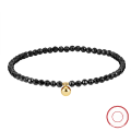 wholesale S925 Sterling Silver Jewelry, Natural Black Spinel Anklet, Elastic Cord Foot Chain, Factory Direct-0-0