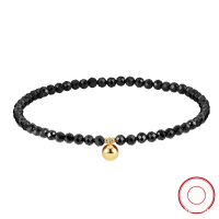 wholesale S925 Sterling Silver Jewelry, Natural Black Spinel Anklet, Elastic Cord Foot Chain, Factory Direct-4mm natural black spinel + 14K gold &gt; 925 silver