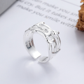 wholesale S925 Sterling Silver Cross-Border Exaggerated Geometric Irregular Trendy Novelty Personality Single Open-End Ring-0-0