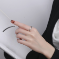 wholesale S925 Sterling Silver Korean Style Minimalist Twist Open Adjustable Ring with English Inscription for Index Finger-0-3