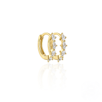 wholesale S925 Sterling Silver Round Micro-set Zirconia Trendy Ear Clips, Classic。-Gold#2-8mm 925 silver