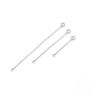 wholesale S925 Sterling Silver 1-inch 2-inch 3-inch Bracelet Necklace Extension Chain Set Of 3-Platinum