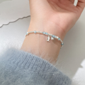 wholesale S925 Sterling Silver Dainty Blue Topaz and Crushed Silver Bracelet Sweet Ins Style Exquisite Pearl and Small Fish Bracelet S7918-0-1