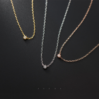 wholesale S925 Silver Korean-style Minimalist Single Diamond Necklace for Women, Petite and Elegant Collarbone Chain D8018-S925 silver necklace silver>925 silver