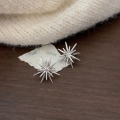 wholesale S925 Sterling Silver Minimalist Snowflake Stud Earrings for Women, Korean High-End Fashionable New Design Earrings-0-3