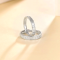 wholesale S925 Sterling Silver Qixi Valentine's Day Roman Time Couple Rings, Minimalist Luxury Niche High-End Matching Bands for Men and Women-0-2