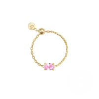 wholesale S925 Sterling Silver Light Luxury Set With Simulated Zircon Zirconia Adjustable Open Ringins Trendy Jewelry-Golden Egg-Pink Diamond Adjustable Opening