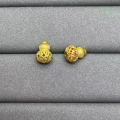wholesale Metal S925 silver gold-plated spacer beads for DIY bracelets and necklaces, gourd luck-bringing beads, handcrafted braiding accessory beads with through holes-0-7
