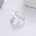 wholesale S925 Sterling Silver Irregular Brushed Matte Open Ring for Cross-Border Fashion Commuting Light Luxury Style-0-2