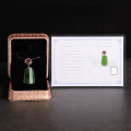 wholesale Rose gold plated 925 silver with Hetian jade pendant, certified, garnet inlaid jade plaque pendant necklace for women-0-3