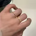 wholesale S925 Sterling Silver Vintage Brushed Single Diamond Ring Minimalist Band Light Luxury Versatile Exquisite Unique Couple Matching Rings Diamond Wedding Ring-0-5