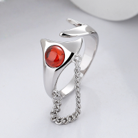 wholesale S925 Sterling Silver Korean Japanese Style Geometric Irregular Chain Stackable Ins Trendy Open Ring-DJ1180/approx. 3.3g  Adjustable opening