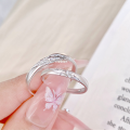 wholesale S925 Sterling Silver Matching Couple Rings, Unisex Pair, Small and Fresh Cross Star Open Adjustable Finger Rings-0-0