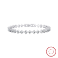 wholesale S925 Sterling Silver 3mm Round Cut White Zircon Cast Tennis Bracelet Luxury Accessory-0-1