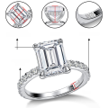 wholesale Wholesale S925 Sterling Silver Plated 18K Gold 4 Carat Emerald Cut Moissanite Ring for Women-0-5