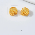 wholesale Golden Metal Antique Sand Gold Hollow-Out Spacer Bead Bracelet Accessories Chinese Knot Feather Ornaments DIY Gold Bracelet String Necklace Parts-0-2