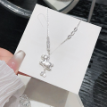 wholesale  990 Sterling Silver Swinging Rocking Horse Pendant with Zircon Necklace for Women, Minimalist and Elegant, Small and Exquisite Collarbone Chain-0-2