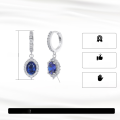 wholesale S925 Sterling Silver Cloud-Pull Jewelry Earrings, Light Luxury 5A Ultra-Sparkling Zircon Earrings, Elegant Sapphire Earrings for Banquets and Evenings-0-4