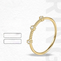 wholesale S925 Sterling Silver Gold Dawn Series Ring, Daily Commute Versatile Accessory, Inlaid with Moissanite, Does Not Fade-Moissanite Ring  US size 7 (domestic size 15)