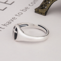 wholesale S925 Sterling Silver Graffiti Cross Ring, Fashionable Euro-American Drip Glaze Adjustable Wide Band Index Finger Ring-0-2