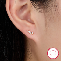 wholesale 925 Sterling Silver Cross-Border Hot-Sale Full Diamond Screw Ear Cartilage Studs Without Earplugs, Fresh and Sweet INS Zircon Earrings-Gold 925 silver