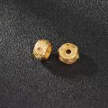 wholesale Gold-plated 925 ancient silver fittings inlaid with ruby, green gemstone, rhinestone, and intestine-shaped spacer beads, spacers, gaskets for Buddhist beads and collectible accessories-0-10