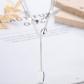 wholesale S925 Sterling Silver European and American Cross-Border Fashion OL Minimalist Fresh and Unique Temperament Niche Design Double-Layer Necklace-0-0