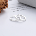 wholesale S925 Sterling Silver European and American Cross-Border Minimalist Ins Wheat Pattern Minimalist Style Circle Commuting Versatile Earrings-0-3