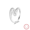 wholesale 925 Sterling Silver Three-Layer Interwoven Line Index Finger Ring for Women, Small and Unique Design, Minimalist Plain Band Pinky Ring-0-8