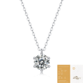 wholesale S925 Sterling Silver Moissanite Six-Prong Pendant Collarbone Necklace, Minimalist Design for Layering, High-End Feel, Women's Non-Tarnish Necklace-0-7